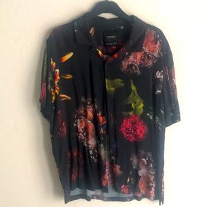 Cactus Man Rose Button Up Shirt